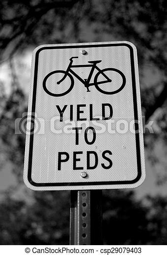 Yield Sign For Bicycle In The Park Canstock