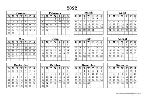 Printable Calendar 2022 Landscape Printable Calendar