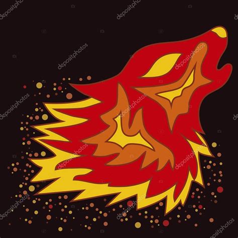 Tattoo Fire Wolf Vector Illustration — Stock Vector © Carodi 86679332