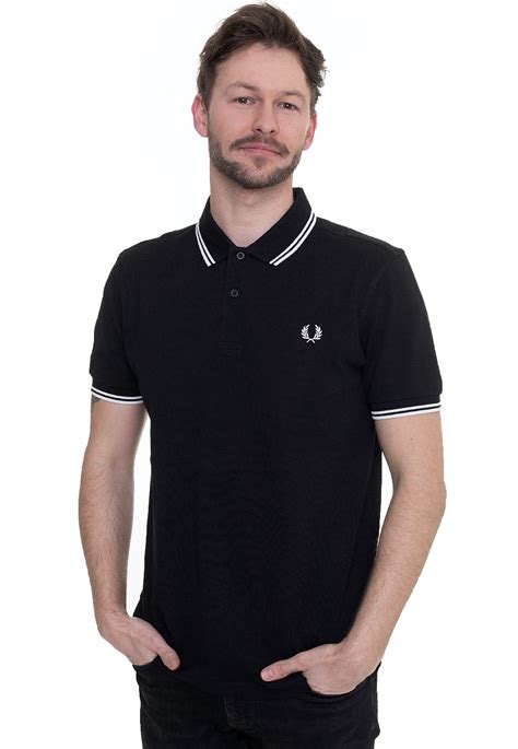 Fred Perry Slim Fit Twin Tipped Blackporcelainporcelain Polo