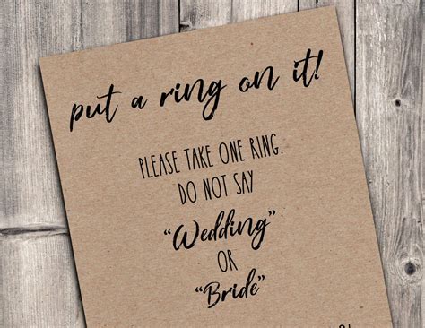 Put A Ring On It Game Printable Bridal Shower Game Printable Rustic