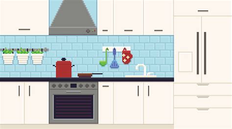Pixel Art Kitchen Stock Illustration Download Image Now Istock