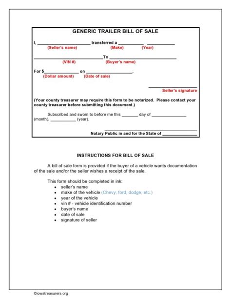 Printable Sample Rv Bill Of Sale Form Form Bill Of Sale Template Sales