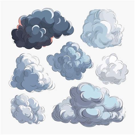Premium Vector Set Of Cloud Smoke