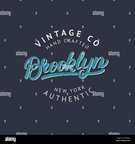 Brooklyn Hand Written Lettering For Tee Print Label Badge Apparel