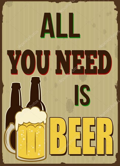 all you need is beer retro poster — stock vector © roxanabalint 101180288
