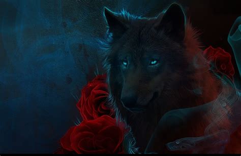 Beautiful Black Wolf Art Wolf Art Black Wolf Anime Wolf