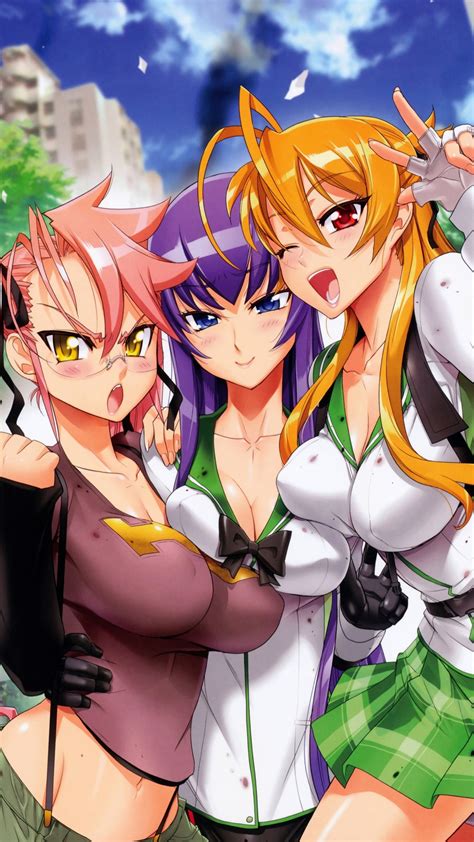 Highschool Of The Dead Rei Miyamoto Saeko Busujima Saya Takagimagic Thl W300 Wallpaper 1080x1920