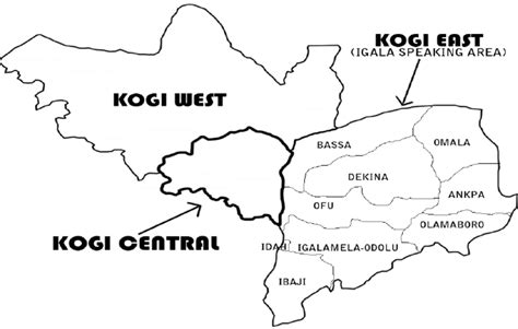Map Of Kogi State Nigeria Showing Igala Speaking Area Download
