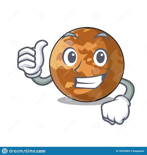 Thumbs Up Picture Of A Cartoon Mercury Planet Stock Vector
