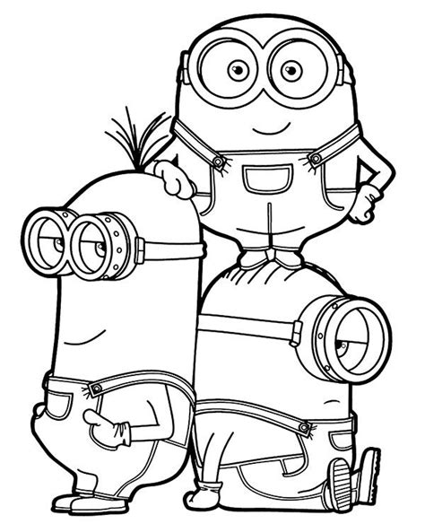 Minionki Kolorowanka Bob Stuart I Kevin Minion Coloring Pages Minions Coloring Pages Disney