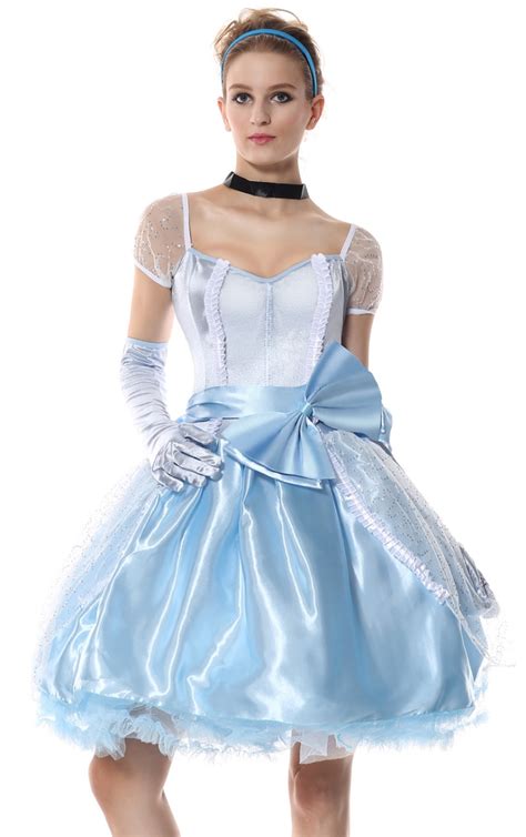 2018 Christmas Princess Cinderella Dress Blue Fancy Dress Adult Women