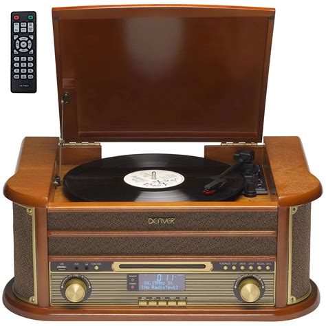Denver Mrd 51 Dab Retro Record Player Music Centre With Remote Control