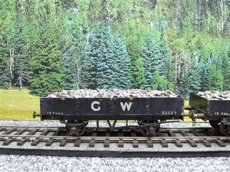 O Gauge Solid Brass Gw Open Lwb Mineral Ballast Coal Wagons X Set