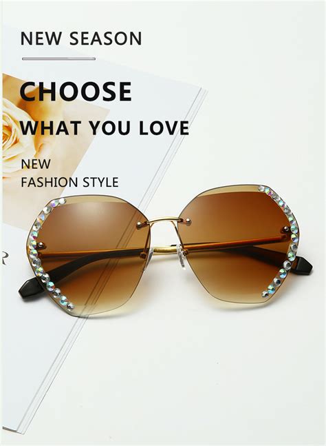 2020 vintage fashion oversized rimless sunglasses women famous luxury chubbycable