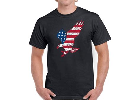 Eagle American Flag Patriotic Mens 100 Cotton Fun T Shirt Summer 4th