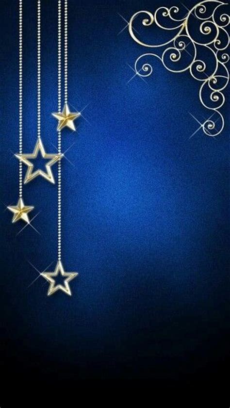 Bluegold Stars Wallpaper Christmas Wallpaper Holiday