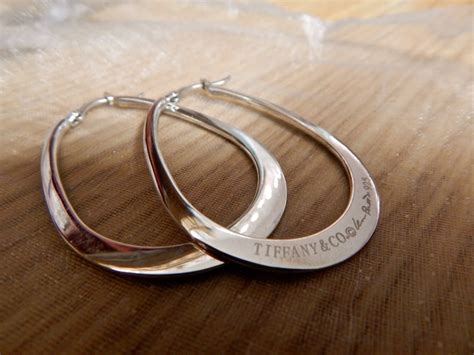 Tiffany And Co Sterling Silver 925 Oval Hoop Earrings Designed Etsy