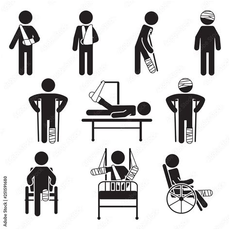 Injured People Icon Set Vector Stock Vector Adobe Stock