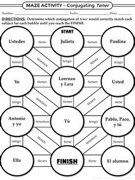 Spanish 1 - Conjugating Tener - Notes, Worksheets, and Activities