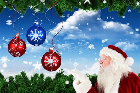 Santa Claus Blowing A Snowflake Stock Image Image Of Frost Hanging