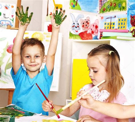 Children Boy And Girl Painting Stock Photo By ©poznyakov 29031527