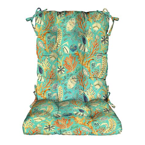 rsh décor indoor outdoor tufted rocker rocking chair pad cushions large ocean life blue