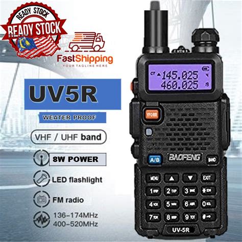 8w Baofeng Uv 5r Uv5r Original Uv5rr Walkie Talkie Vhf Uhf Dual Band