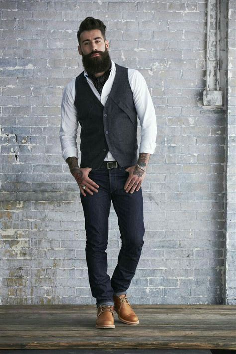 The Beard The Jeans The Vest White Shirt Hipster Fashion