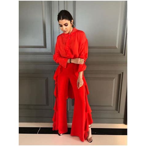 Bollywood Fashion Bollywood Actress Anushka Sharma And Virat Cotton Suits Red Jumpsuit