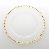 Images of Clear Charger Plates With Gold Beads
