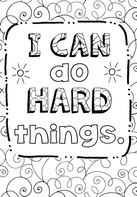 Free Coloring Page Growth Mindset Quote Coloring Page Teaching