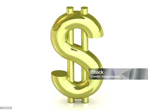 Golden Dollar Sign Isolated On White Background Stock Photo Download