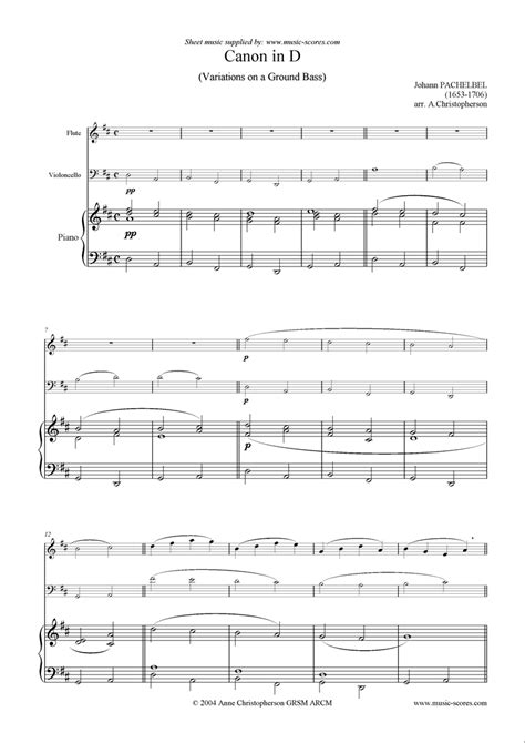 Easy Canon In D Cello Sheet Music Johann Pachelbel Canon In D Sheet