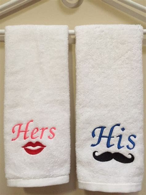 His And Hers Embroidered Hand Towel Set Free By Apdesignstory