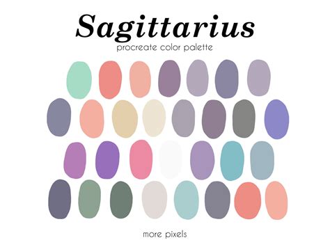 Sagittarius Procreate Color Palette Zodiac Color Palette Hex Etsy