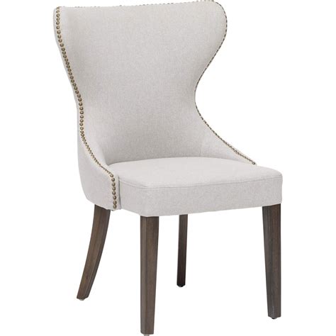 Check out our upholstered dining chairs selection for the very best in unique or custom, handmade pieces from our dining chairs shops. Ariana Dining Chair, Light Grey, Brass Nailheads | Dining ...