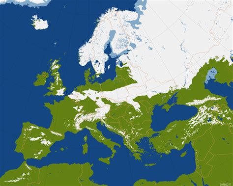 Snow Coverage In Europe As Of 17th Of March Snow And Ice Hemisphere Map