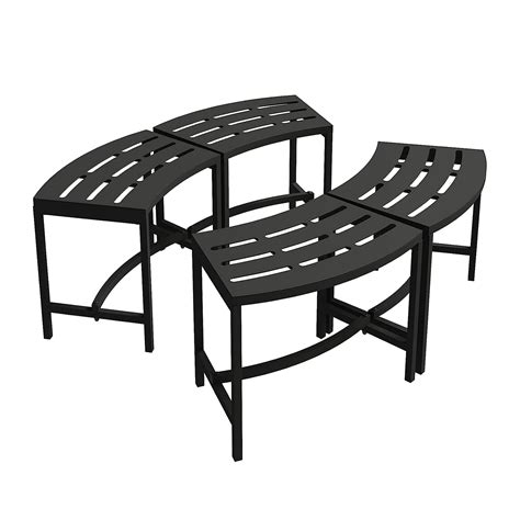 Outdoor Fire Pit Bench Set Of 4 Metal Curved Fire Pit Seating Backless