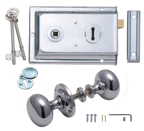victorian polished chrome rim sash lock door knob set direct hardware uk