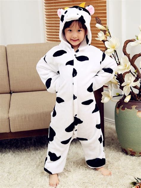 Cute Kids Cartoon Cow Onesie Flannel Animal Pajama | Christmas pajamas