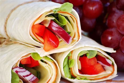 Wrap Sandwiches With Grapes Stock Image Image Of Fresh Cheese 50696009