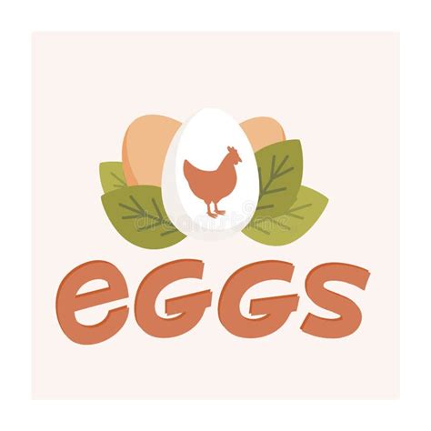 Fresh Farm Eggs Logo Brown And White Chicken Eggs Silhouette Of