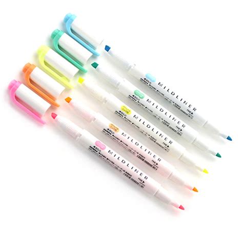 Zebra Mildliner Highlighter Pens 5 Color Set Au