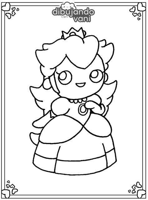 Dibujo De La Princesa Peach Para Imprimir Y Colorear Dibujando Con Vani