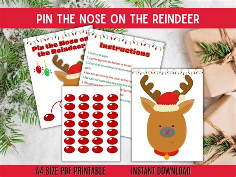 Pin The Nose On Rudolph Printable A Sparkle Of Genius