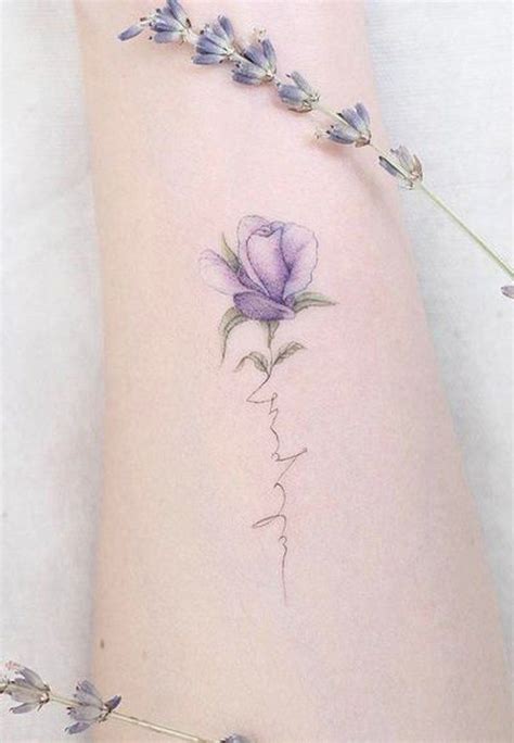 Pretty Watercolor Blue Floral Flower Wrist Tattoo Ideas For Women