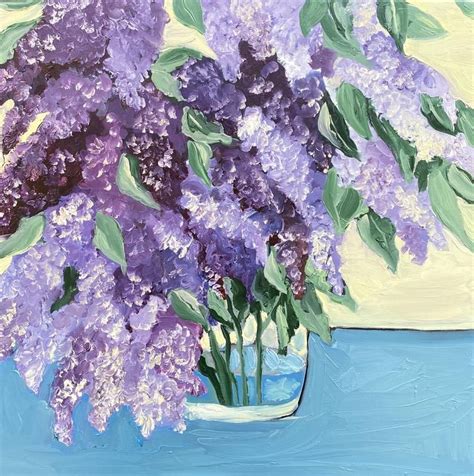 Lilac Blooming Original Oil Painting On Canvas Fauvism Etsy Flower