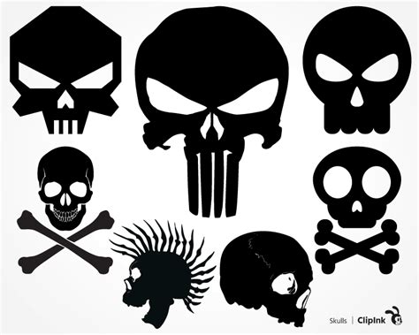 Skull svg, Punisher svg | svg, png, eps, dxf, pdf | ClipInk